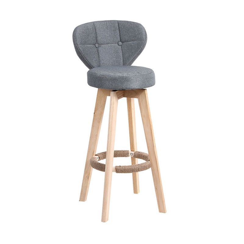 Backorst moderno sgabello da bar in legno con bancone rotabile con cuscino e pedale