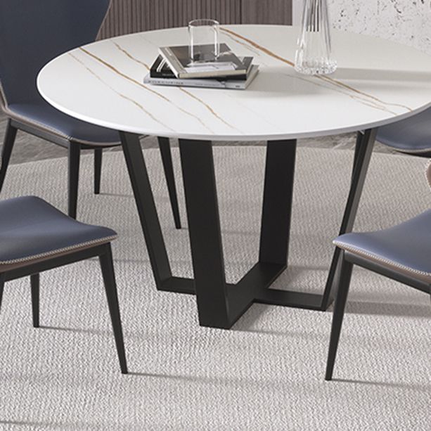 Modern 1/2/5/7 Pieces Dining Set Round Stone Dining Table for Dining Room