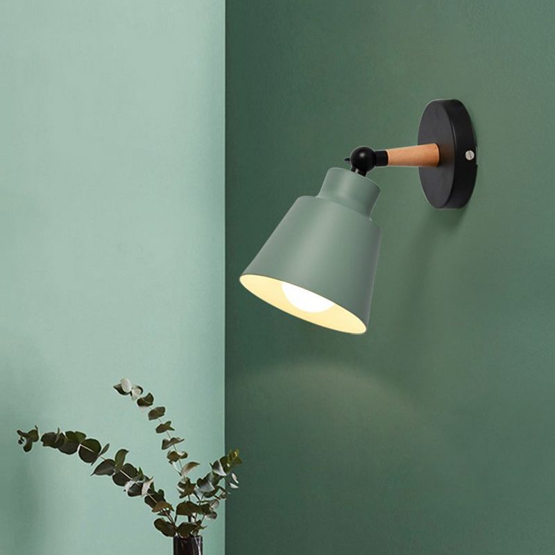 Modernism Metal Wall Light Polish Finish Wood Lighting for Room
