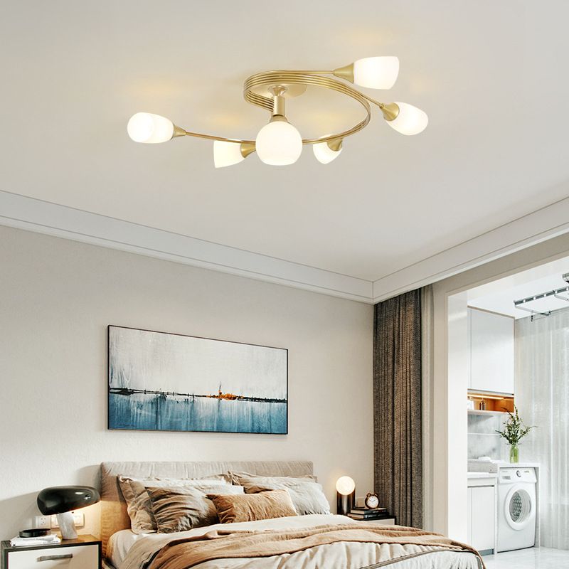 Glass Geometric Shape Flush Mount Light Modern-Style Multi Lights Flush Ceiling Light