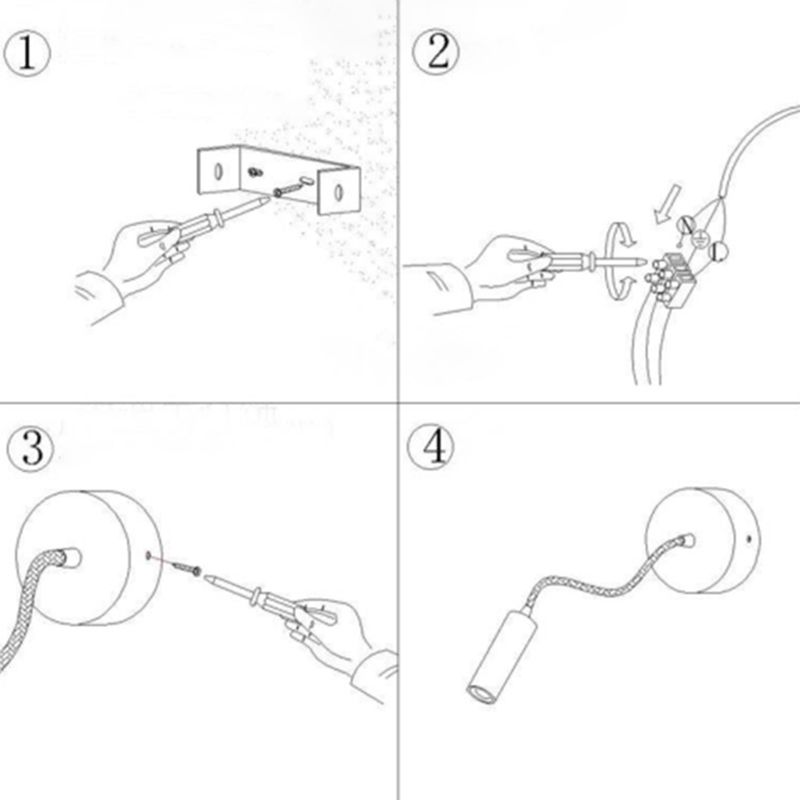 Moderner Stil Flexibler Armwandbeleuchtung Metall Metal 1 Leicht Wandmontierte Lesen Leuchten