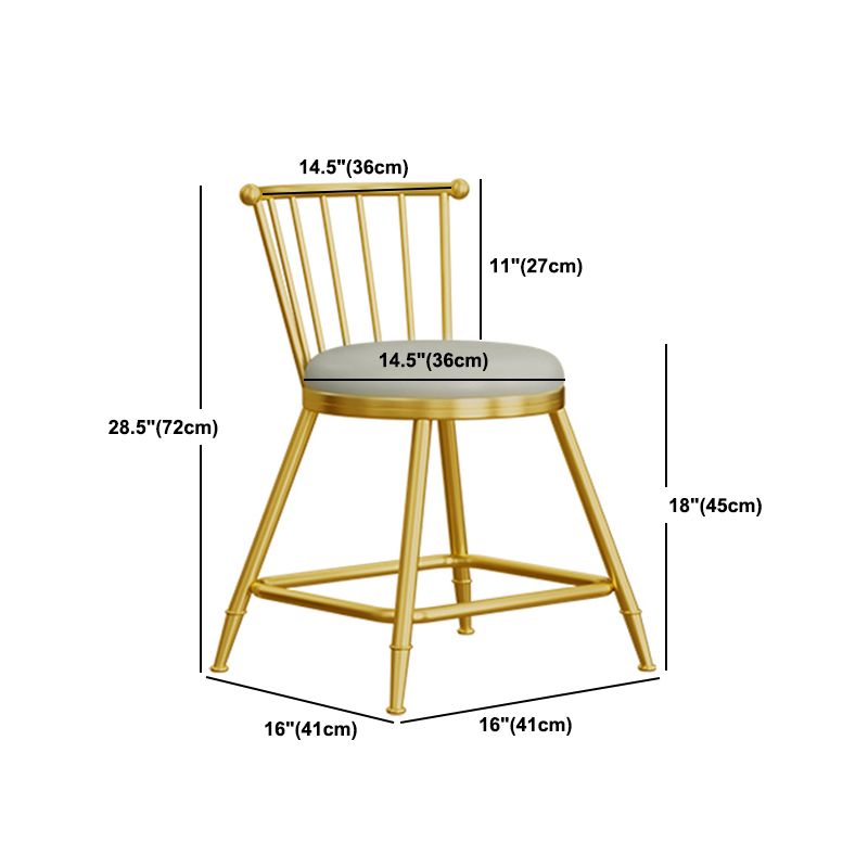 Scandinavian Round Counter Stool Footrest Indoor Bar and Counter Stool with Gold Base