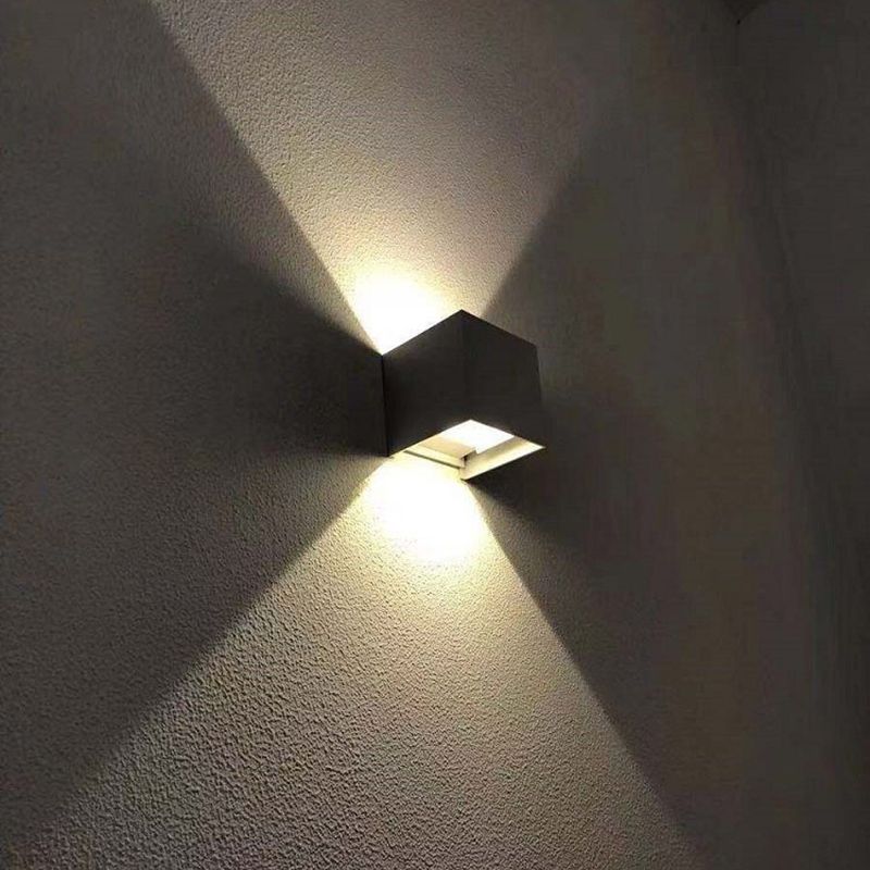 2-Lights Geometric Wall Lamp Fixtures Modern Style Black and White Aluminum Lighting