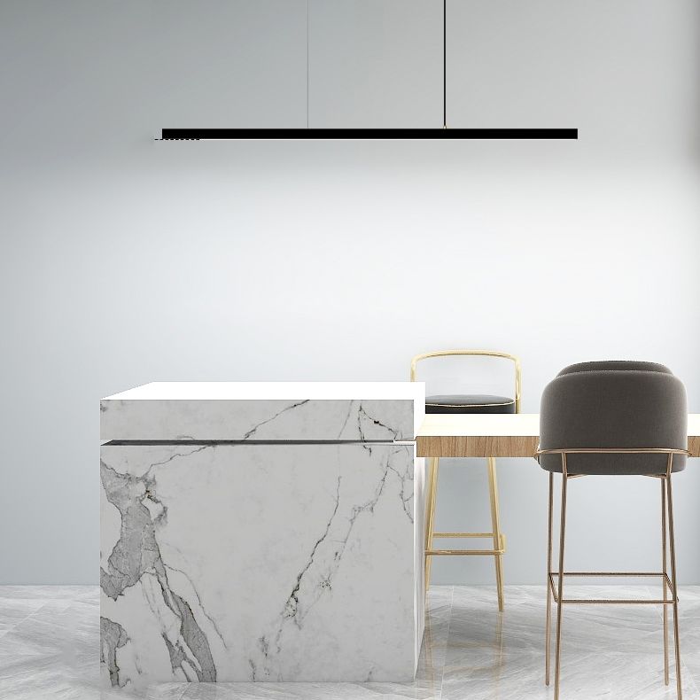 Lampada dell'isola a ciondolo lineare Lampada dell'isola lampadario di illuminazione moderna