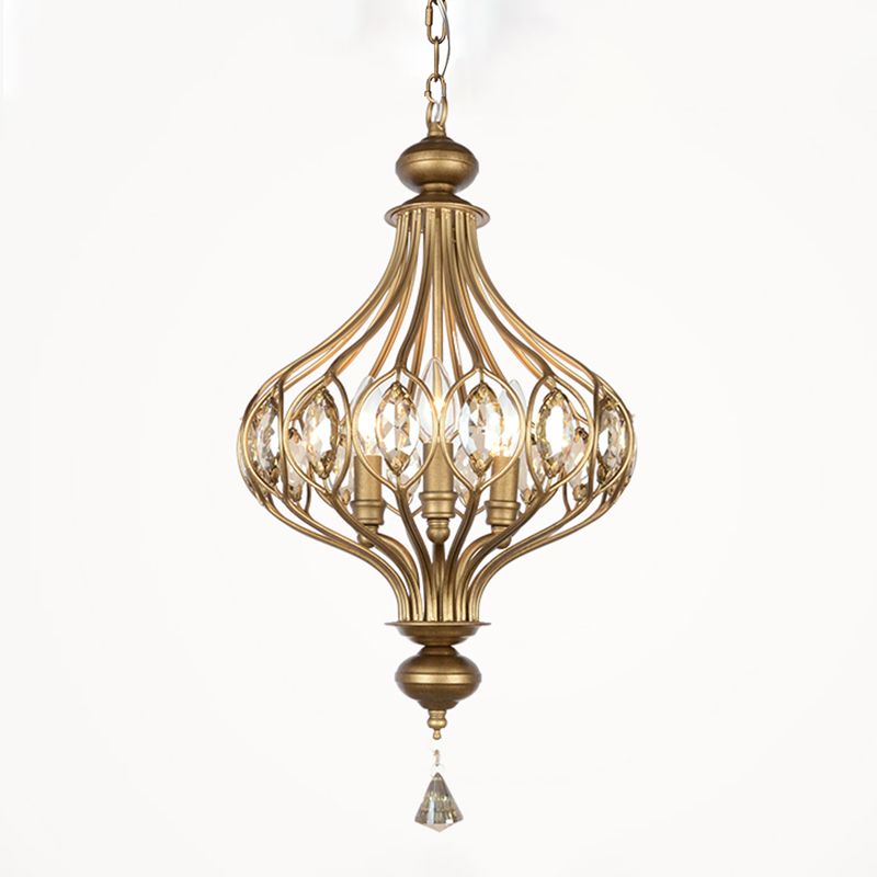 Gang hängende hängende leichte minimalistische goldene Anhänger Lichtkit mit runden Kristallschatten