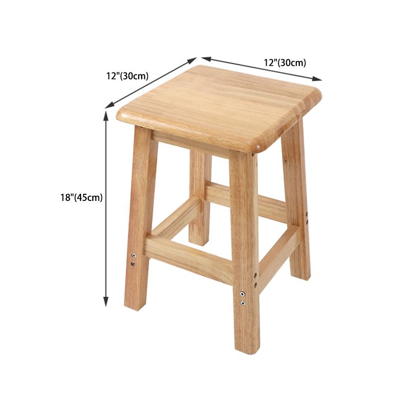 Modern Solid Wood Bar & Counter Stool Square Footrest Counter-height Stool for Shop