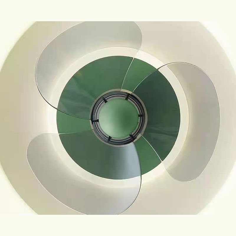 Ventola del soffitto a sfioramento a scarpone colorato in metallo da letto in metallo lampada a filo semifulò
