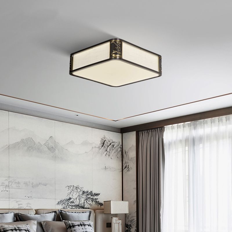 Metal Minimalism 1-Light Flush Mount Lamp Squared Flush Ceiling Light for Bedroom