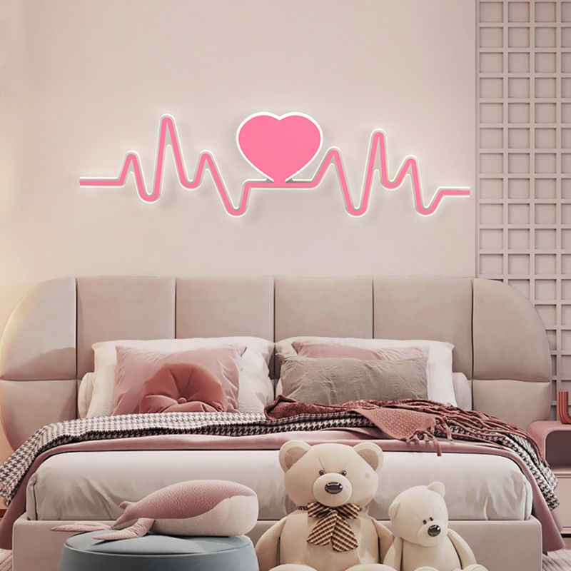 Nordic Style Iron Wall Light Heart Shape Wall Lamp for Children's Room