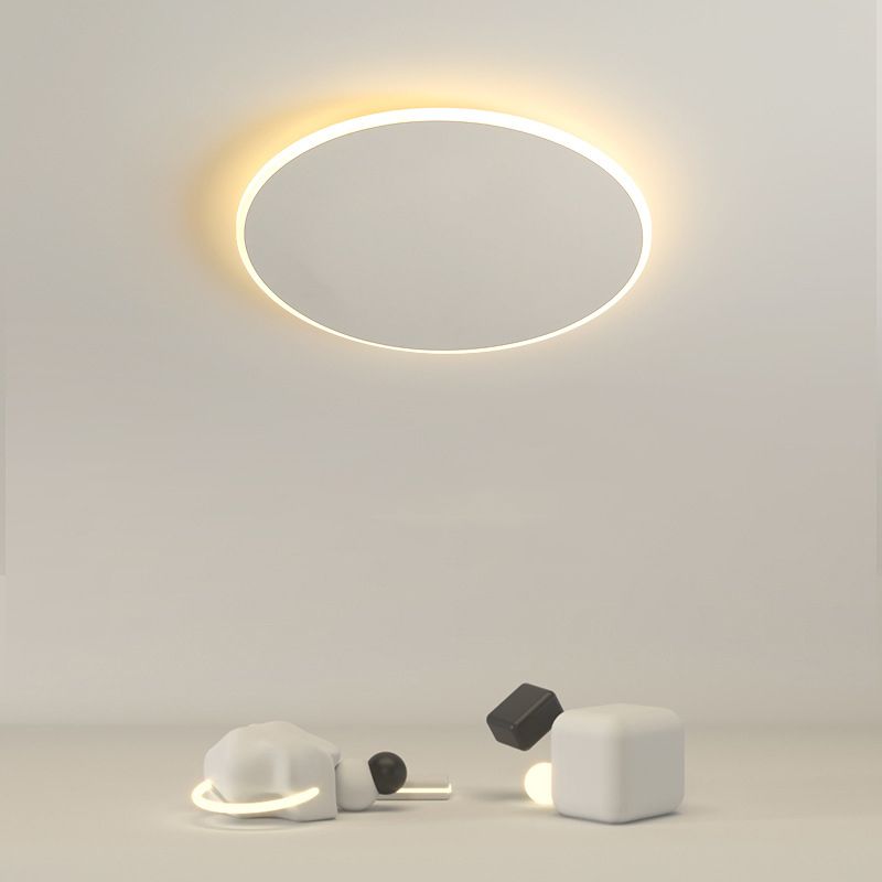 Single White Modern Flush Mount Lighting LED Ceiling Light for Bedroom