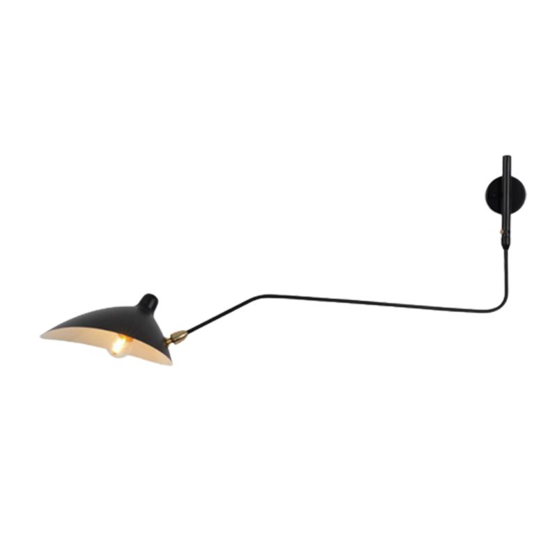 Industrial Style Wall Sconce Iron 1 Light Sconces in Black for Bedroom