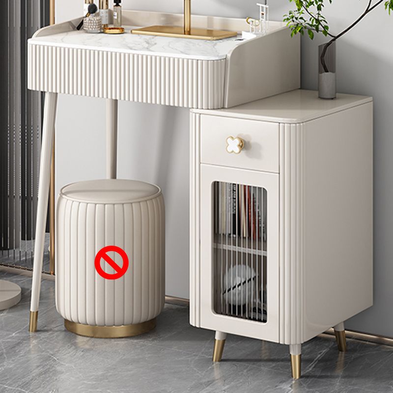 Contemporary Vanity Dressing Table Slate Top Vanity Makeup Table Set