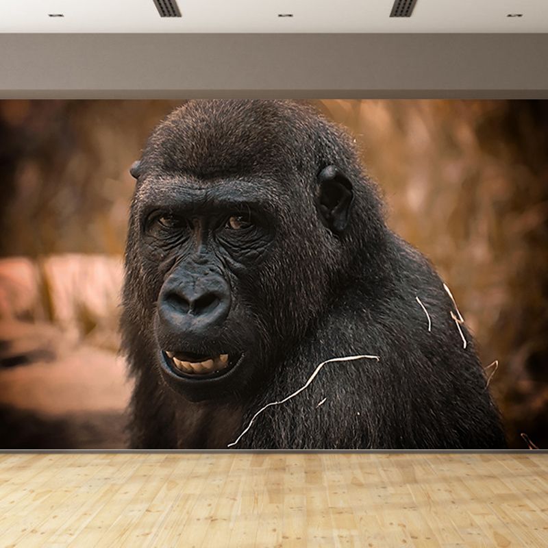 Customized Gorilla Mural Stain Resistant Soft Color Wall Art for Bedroom