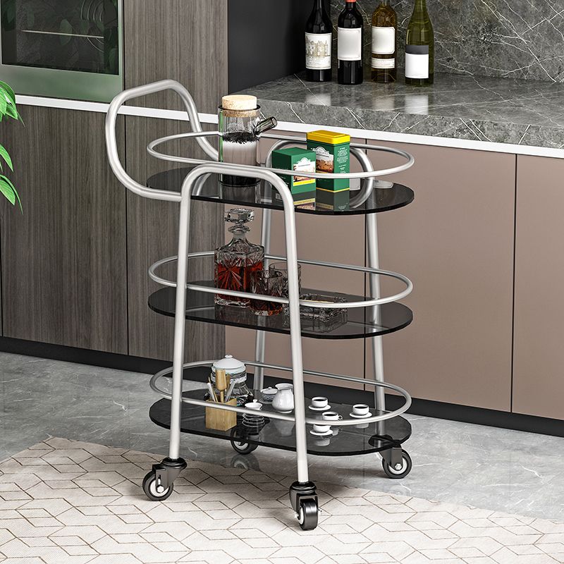 32.68" High Rolling Modern Prep Table Stone Prep Table for Dining Room