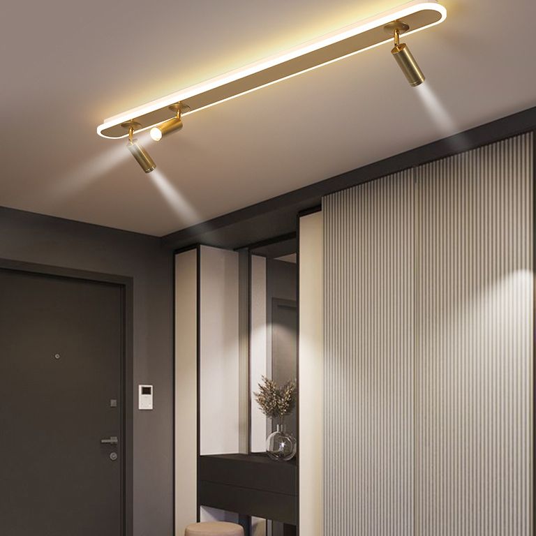 El semi - integrado LED de barra ovalada está instalado en la lámpara de pantalla de acrílico interior de la lámpara de aluminio creativa moderna.