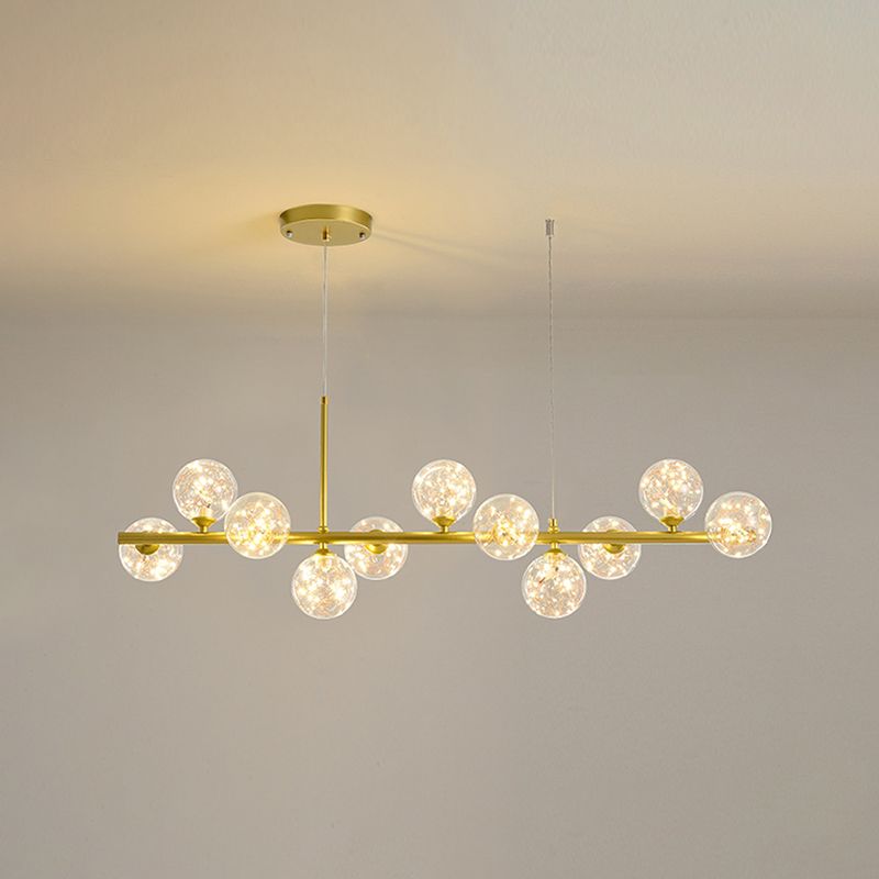 Lustres de lustre simple luminaires d'éclairage de pendentif multi-tête avec teinte en verre pour salle à manger