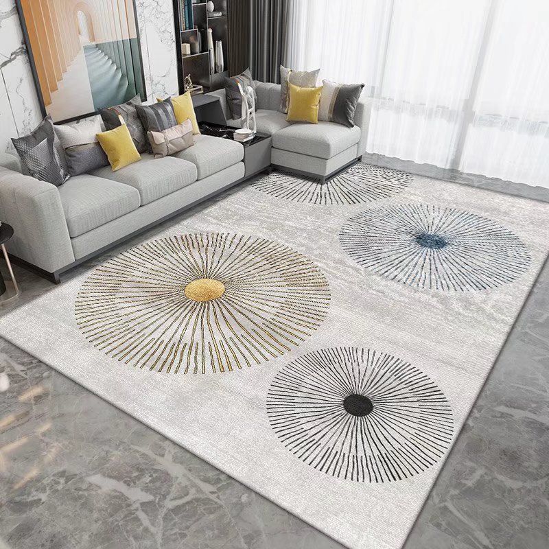 Dark Brown Carpet Polyester Graphic Carpet Washable Carpet for Drawing Room
