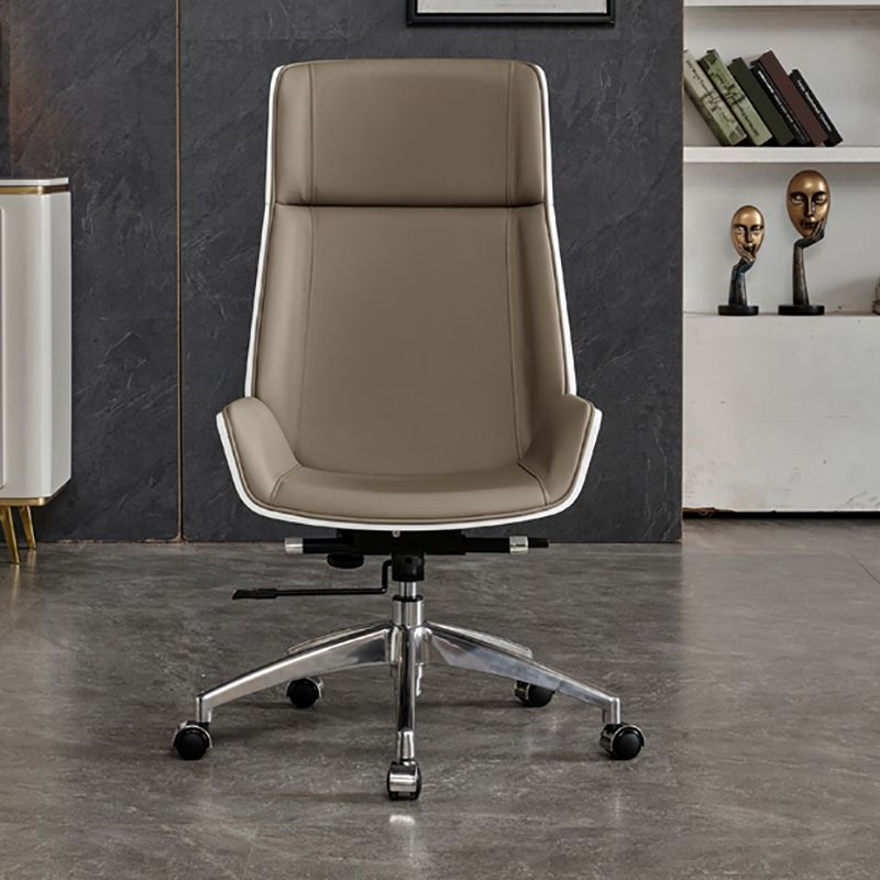 High Back Office Chair Rotatable Leather Desk Chair with Wheels