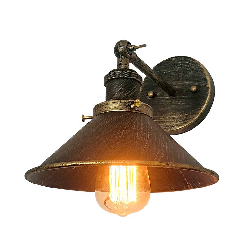 Metal Cone Wall Lighting Fixtures Industrial Style 1 Light Wall Lamps