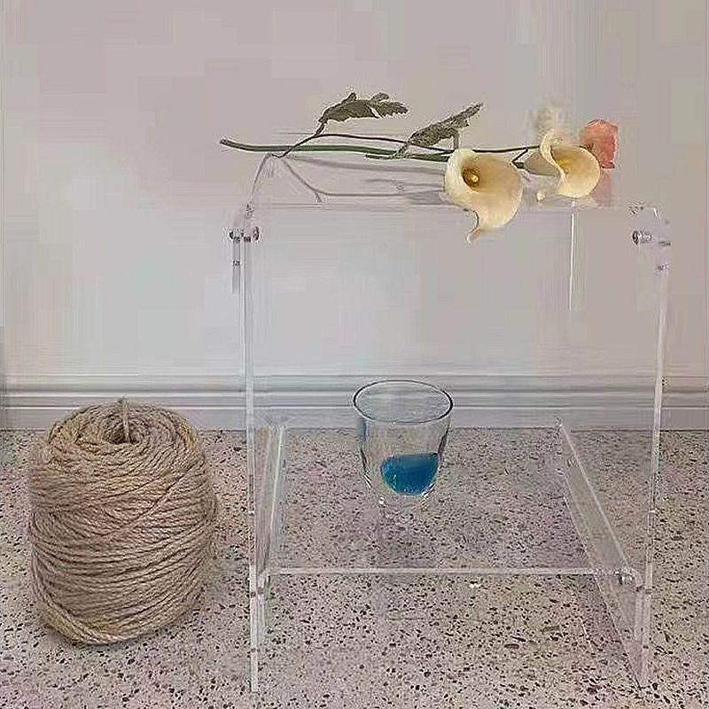 Contemporary Bedside Cabinet Acrylic Lower Shelf Bed Nightstand