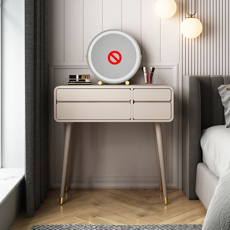 Modern Wooden Vanity Set with Stool for Living Room 31.5" High