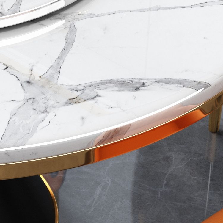 Table à manger ronde de style contemporain de base en métal pour la maison