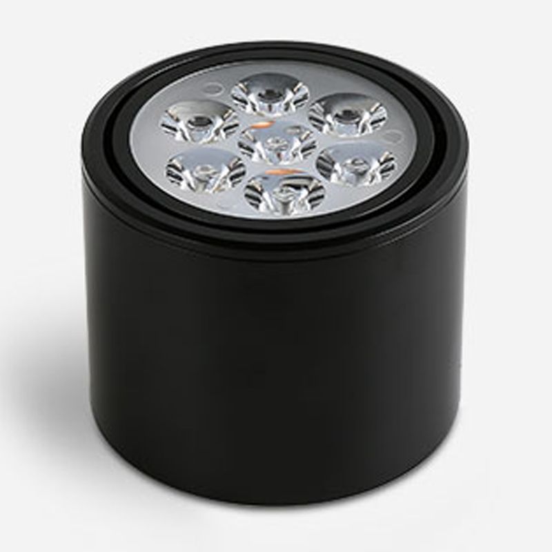 Modern Simple LED Ceiling Lamp Aluminium Cylindrical Flush Mount for Dining Room