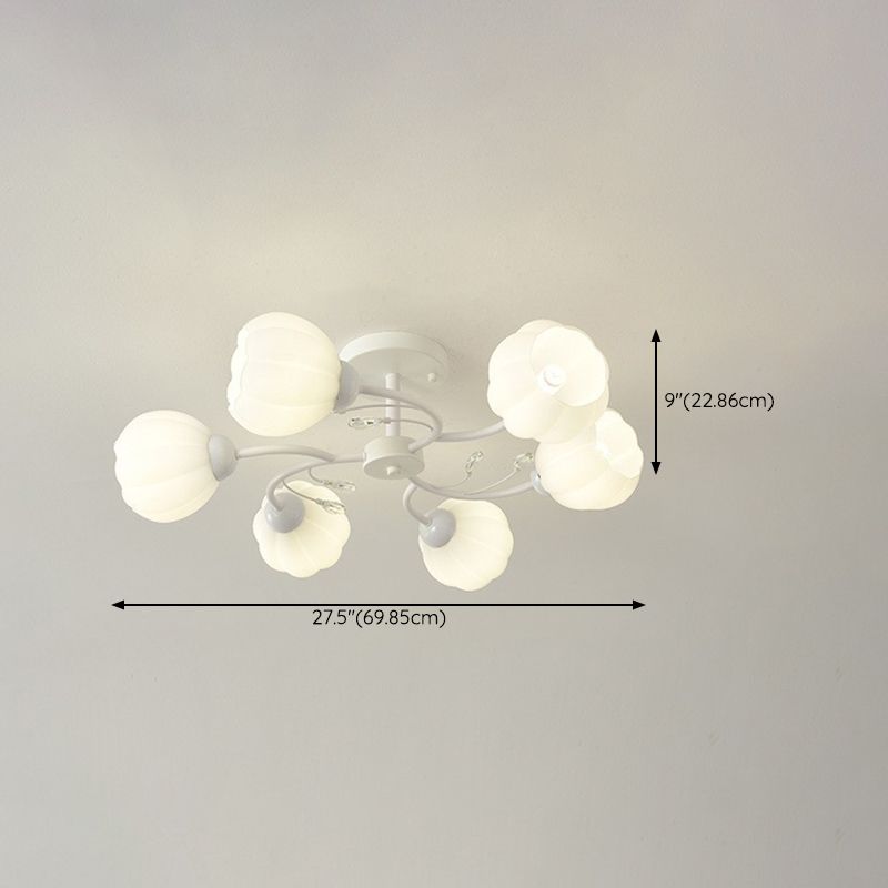 Modern Simple Ball Shape Ceiling Light with Glass Shade for Bedroom