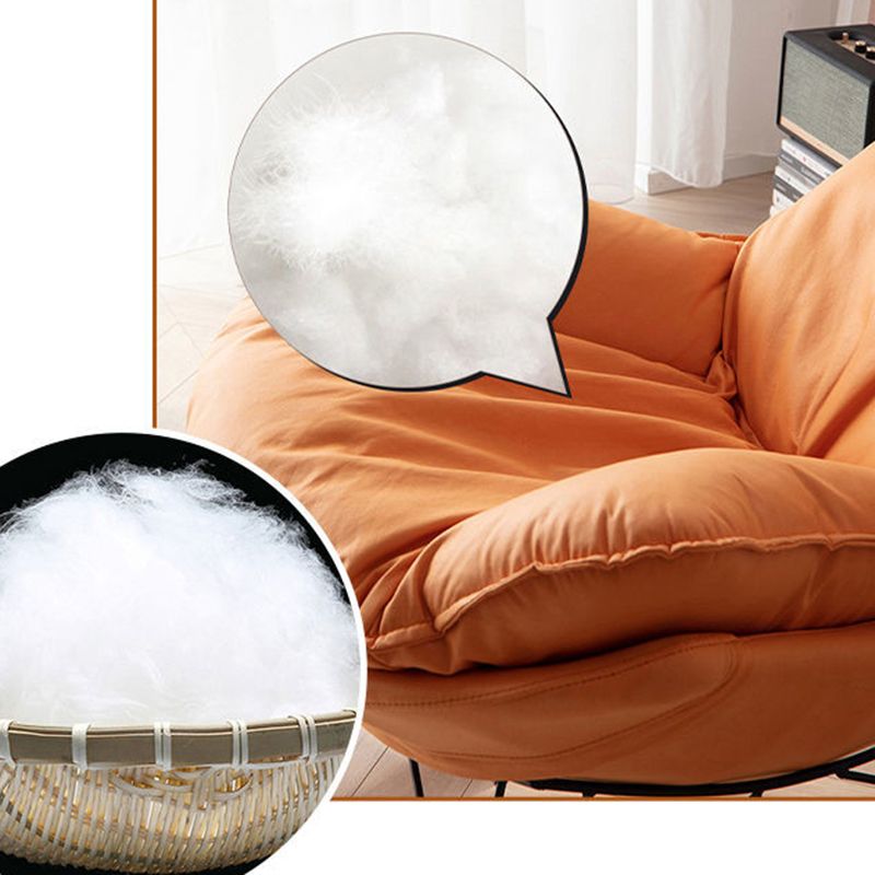 Contemporary Rocking Chair Plain Water Resistant Faux Leather Glider Chair with Ottoman