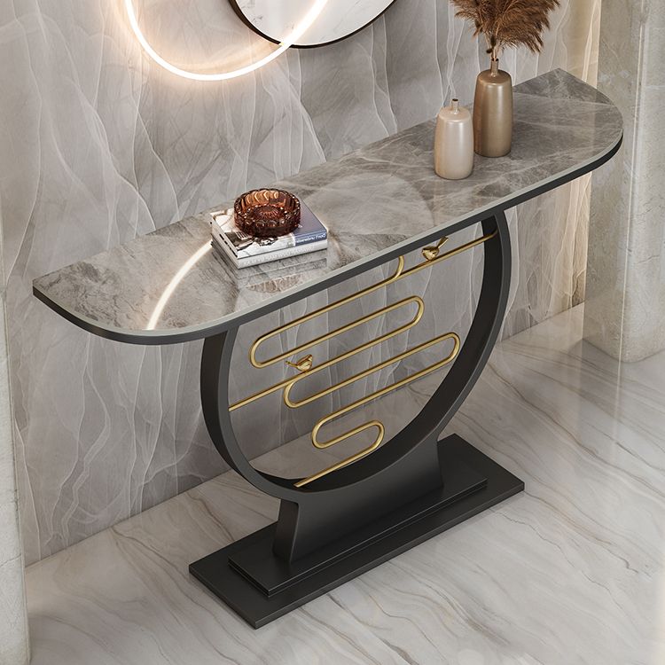 Scratch Resistant Console Table 11.8 Inch Wide Contemporary Slate Console