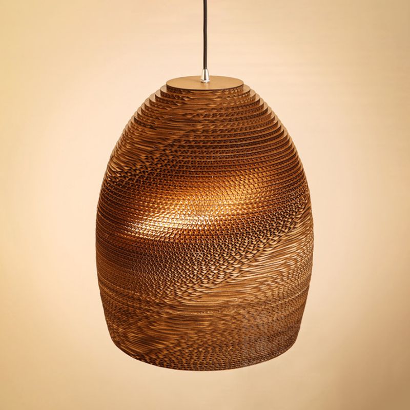 Southeast Asian Style Ceiling Light Honeycomb Cardboard Geometry Pendant Lamp for Bedroom