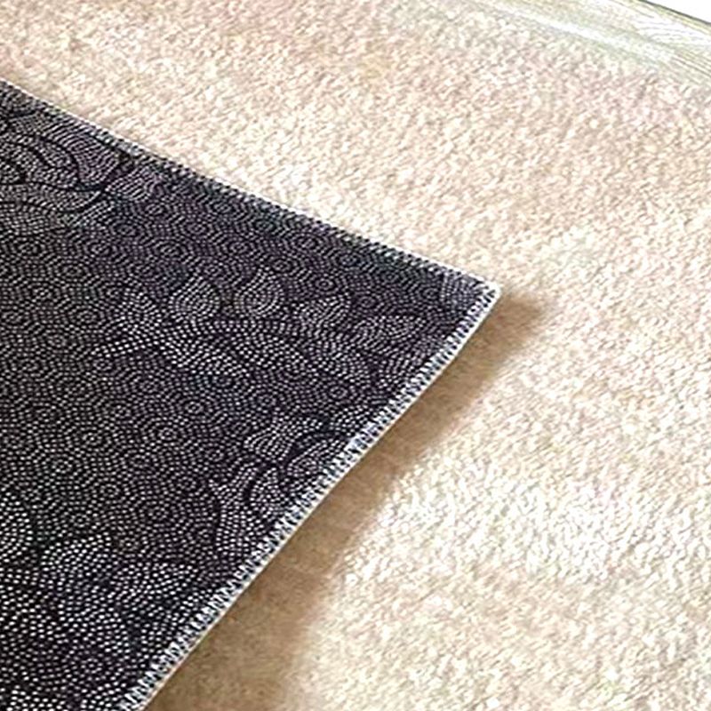 Apricot Modern Area Rug Stripe Pattern Polyester Area Carpet Anti-Slip East Care Rug for Bedroom