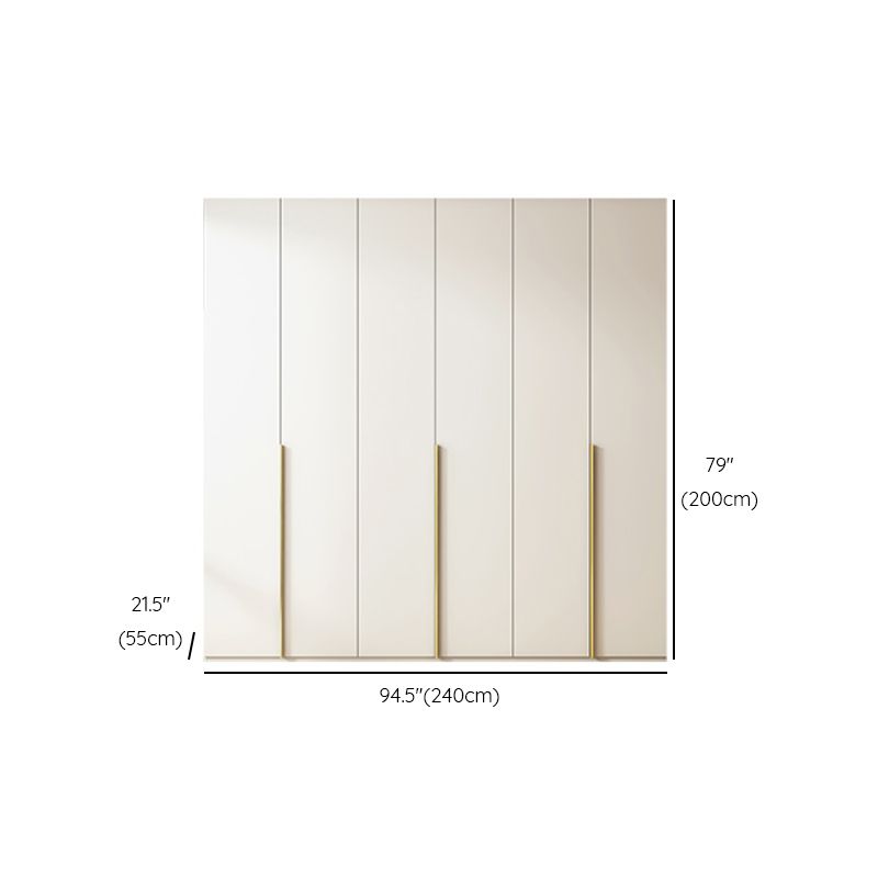 Modern Artificial Wood Wardrobe Freestanding Wardrobe in White