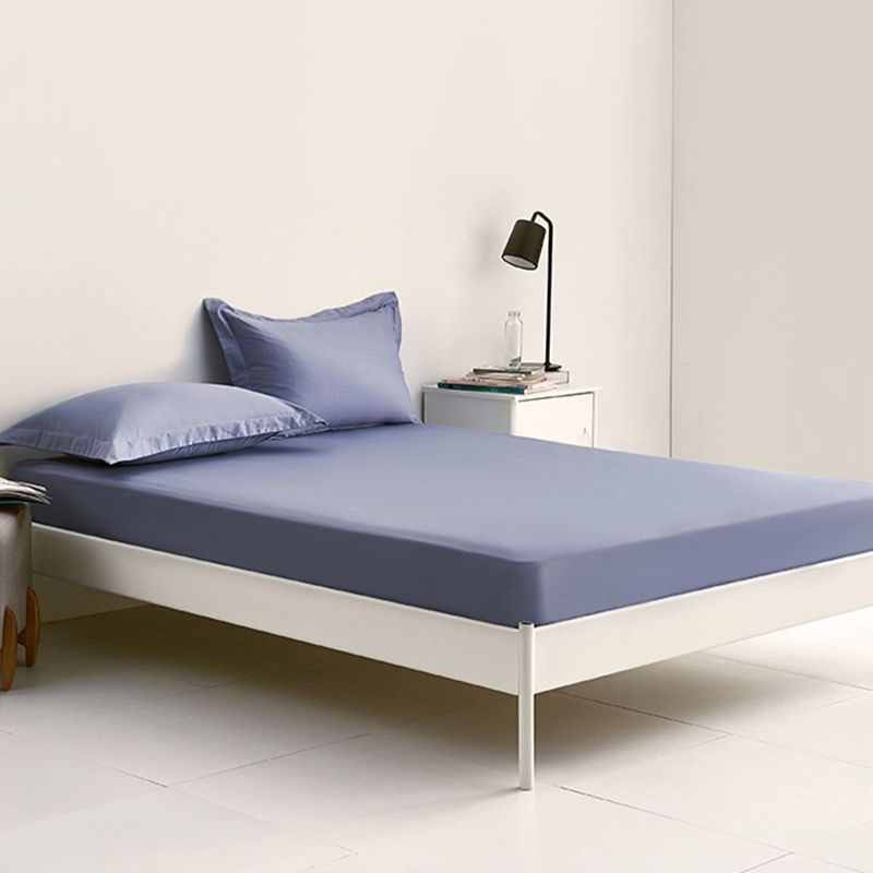 Pure Cotton Solid Color Fitted Sheet Set Extra Soft Breathable Bed Sheet