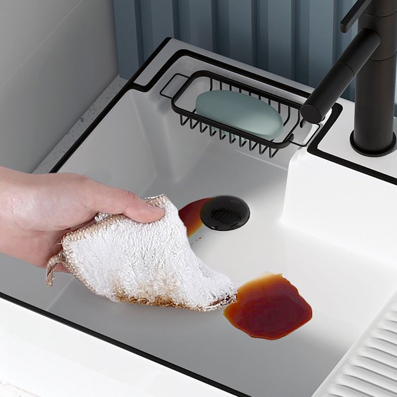Modern Bathroom Sink Porcelain Right Basin with Pop-Up Drain and Faucet Wash Stand