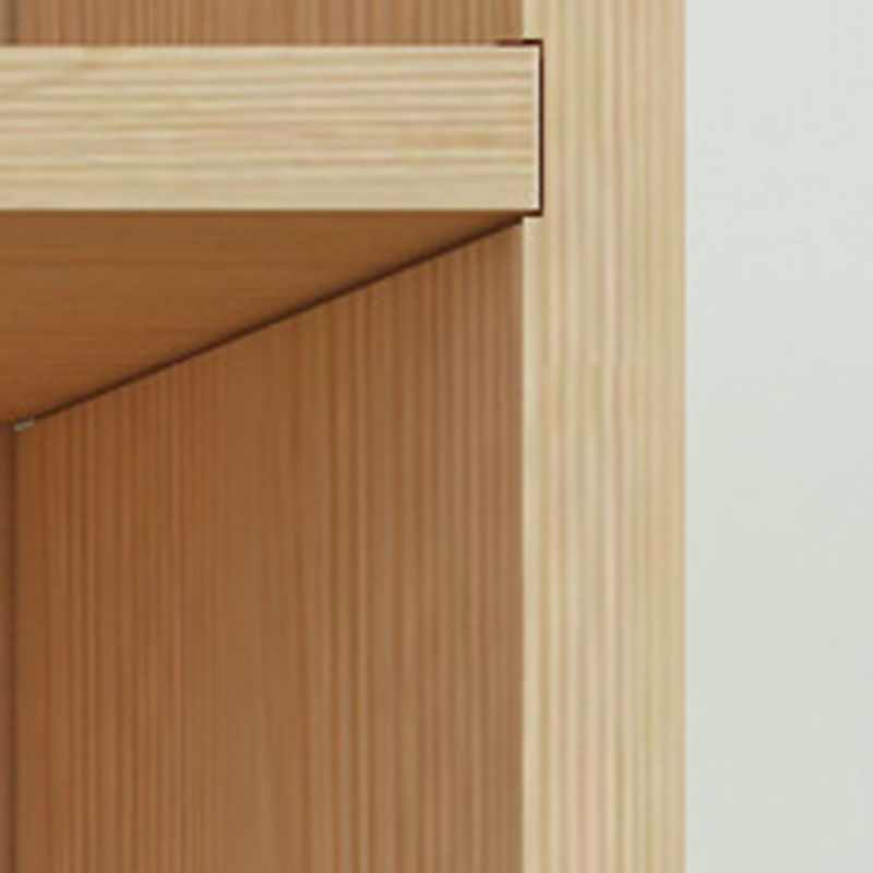 Modern Pine Bookcase 9.5" W Closed Storage Bookshelf with Shelves
