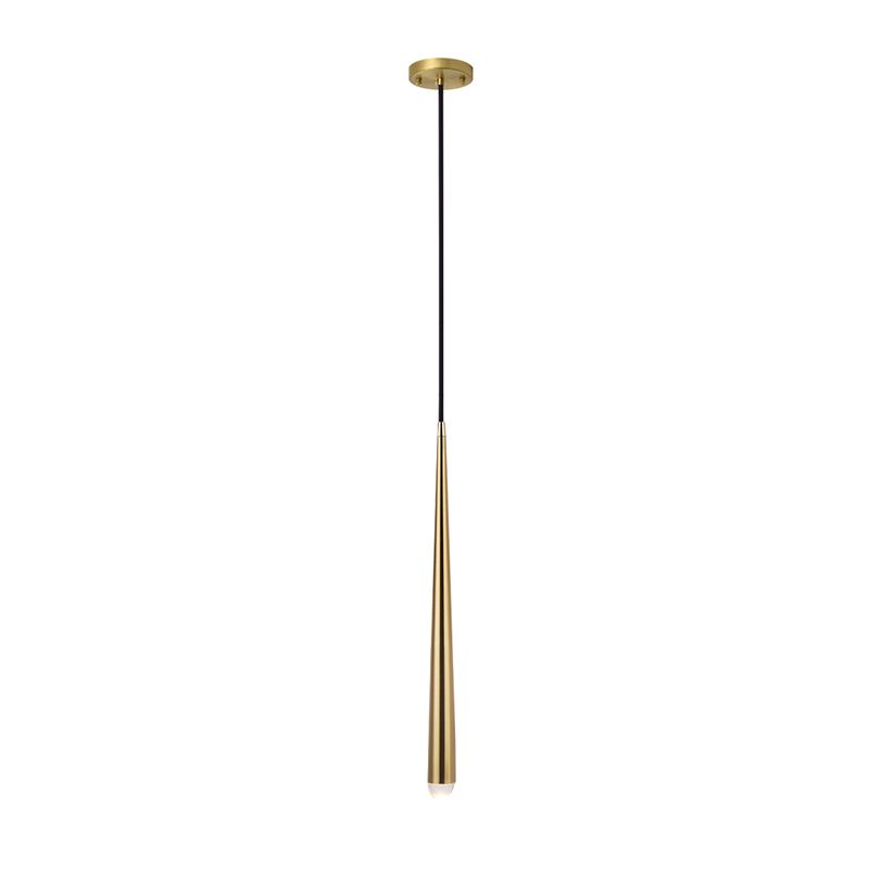 Lange kegel messing led hangend licht lampje Noordse stijl minimalisme metalen hanger lamp met kristalschaduw