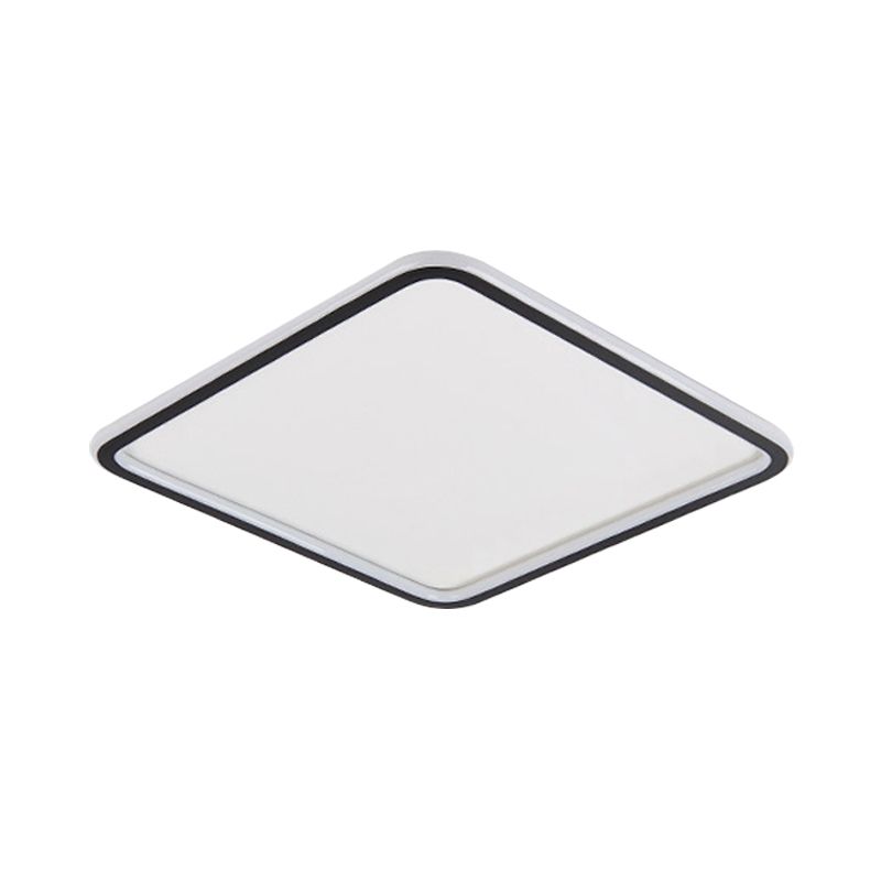 Extra dunne vierkante inbouwlamp Minimalistische aluminium slaapkamer LED-plafondverlichting in zwart, 16/19,5/23,5 inch breed