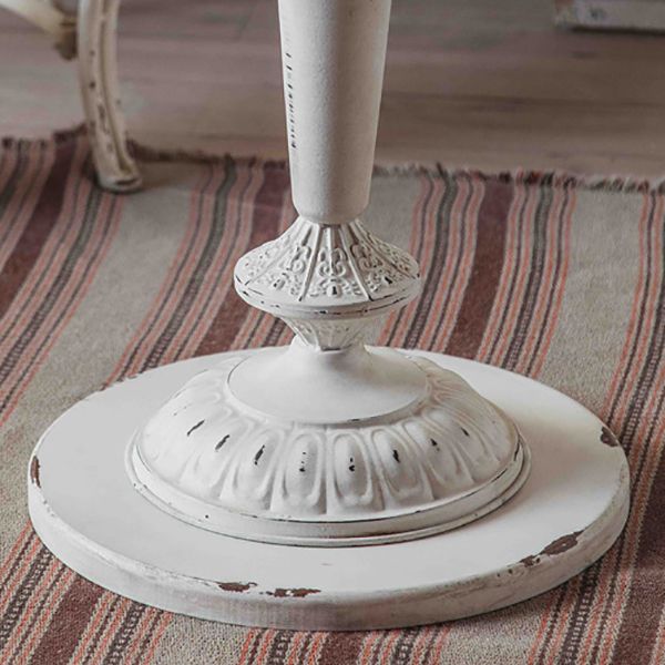 19.69 inch Wide Rustic Style Side End Table Metal Pedestal Round Sofa Side Accent Table