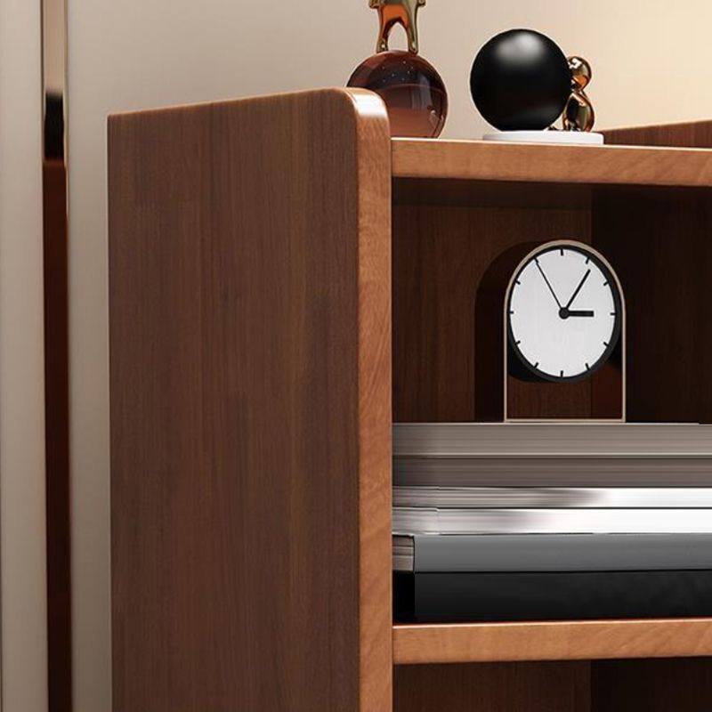 Wooden Standard Bookshelf Closed Back Contemporary Bookcase with Shelves