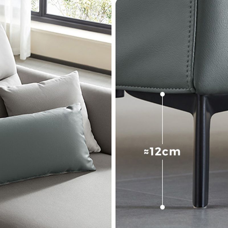 Pillow Top Arm Seating Faux Leather Sofa Contemporary Cushions