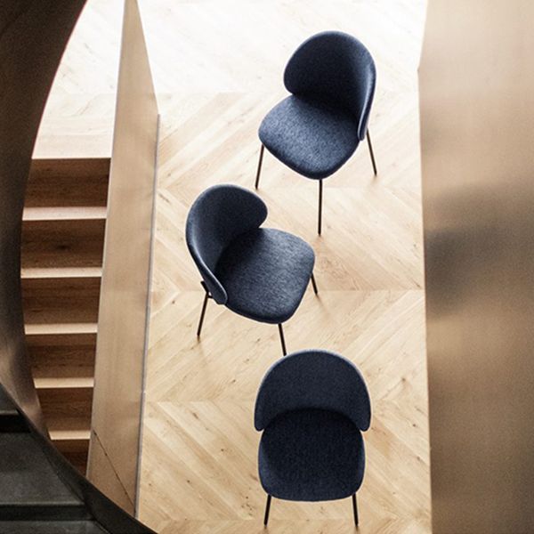 Modern Armless Dining Chairs Black Metal Legs Home Dining Side Chair