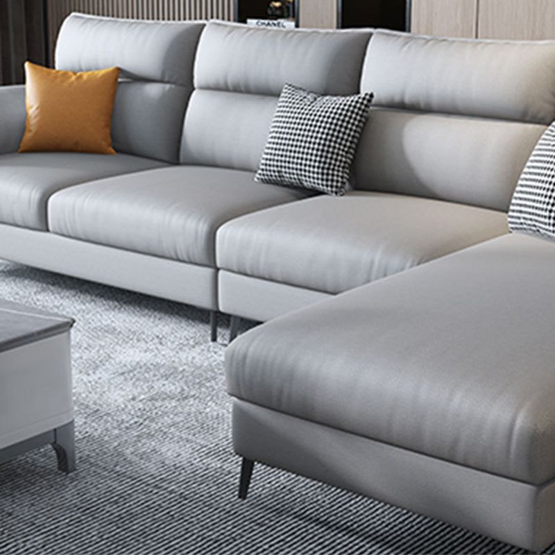 Nordic Cushions Stationary Sectional Faux Leather Living Room Pillow Top Arm Seating