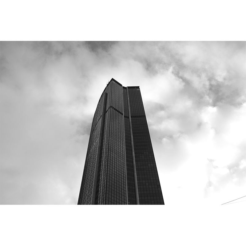 Contemporary City Architecture Moisture Resistant Wall Decor for Meeting Room