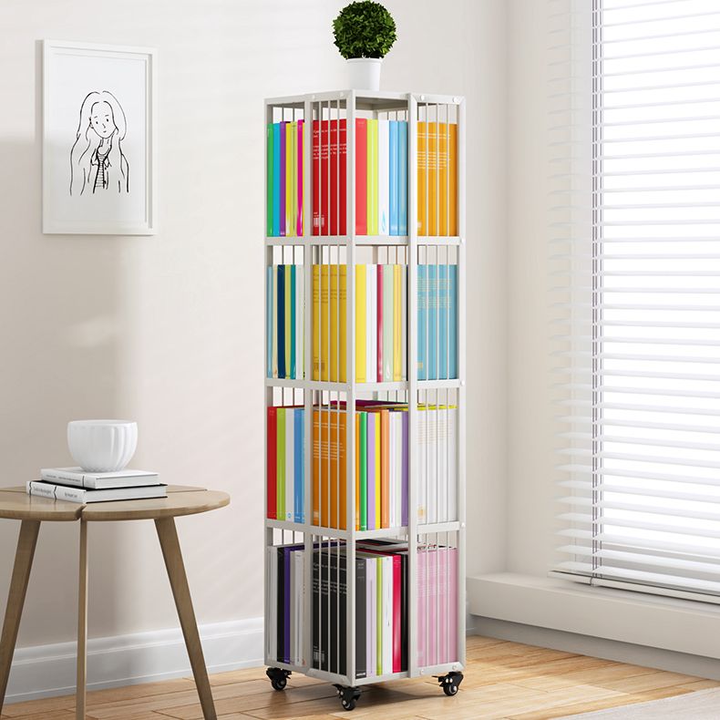 Modern Metal Bookshelf Standard Closed Back Shelf Vertical Bookcase