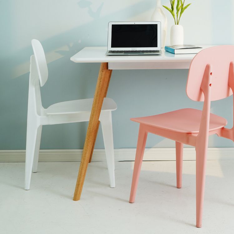 Silla lateral de plástico moderna para interiores y exteriores, sillas sin brazos con respaldo abierto para comedor
