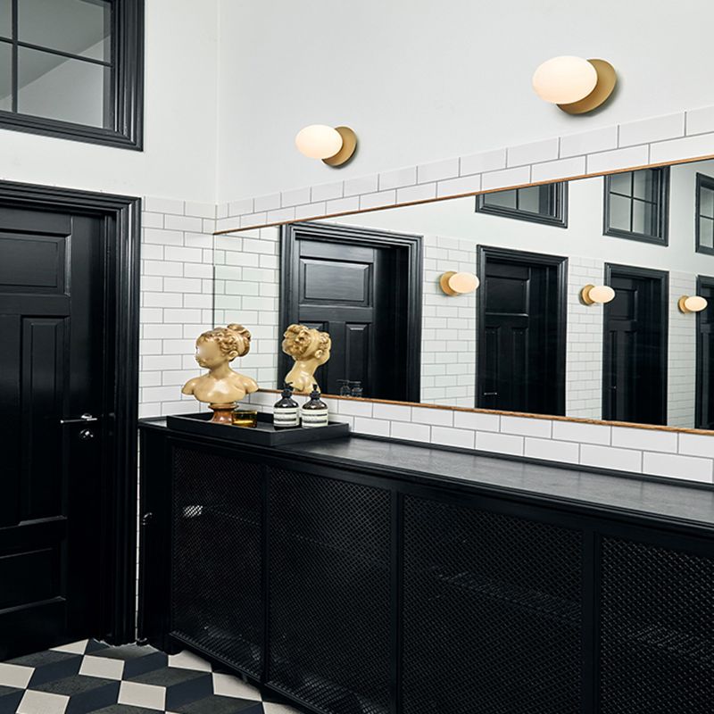 Traditional 1 - Light Globe Bath Lighting Solid Brass and Glass Bathroom Vanity Fixture