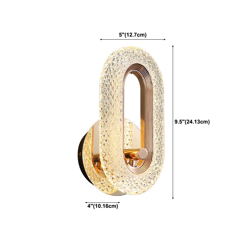 Modern Armed Sconce Light Faceted Crystal 1 Light Wall Lamp for in Clear