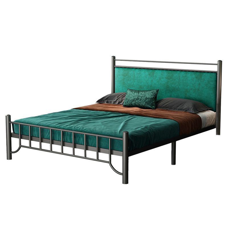 Glam Standard Bed with Rectangular Panel Headboard and Metal Legs Bed