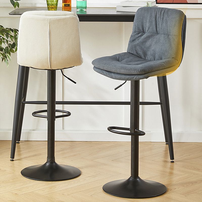 Industrial Backrest Armless Counter Stool Adjustable Cafe Bar Stool with Cushion